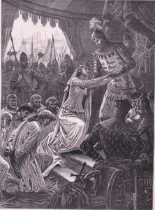 La reina Felipa intercediendo por los burgueses de Calais AD 1347